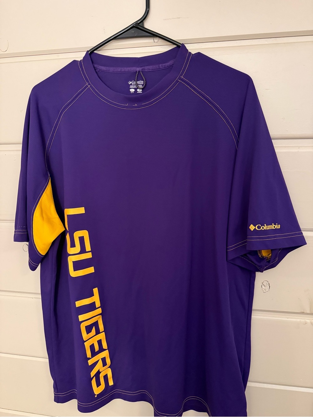 Mens Columbia LSU Tigers Purple Performance Short-Sleeve Shirt
